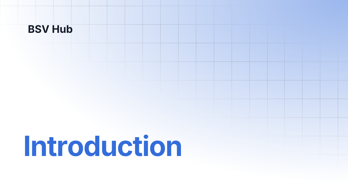 Introduction | Bitcoin Protocol Documentation | BSV Hub
