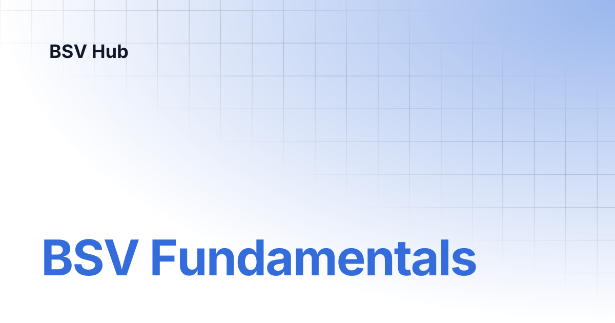 BSV Fundamentals | BSV Code Academy | BSV Hub