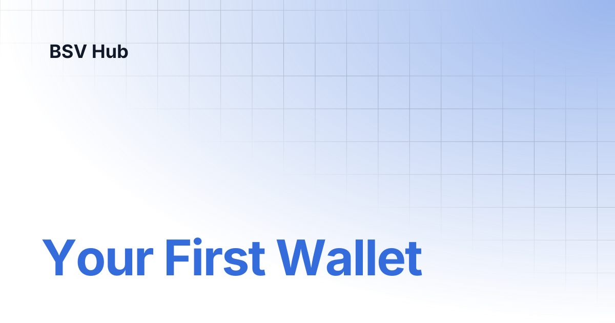 Your First Wallet | BSV Code Academy | BSV Hub