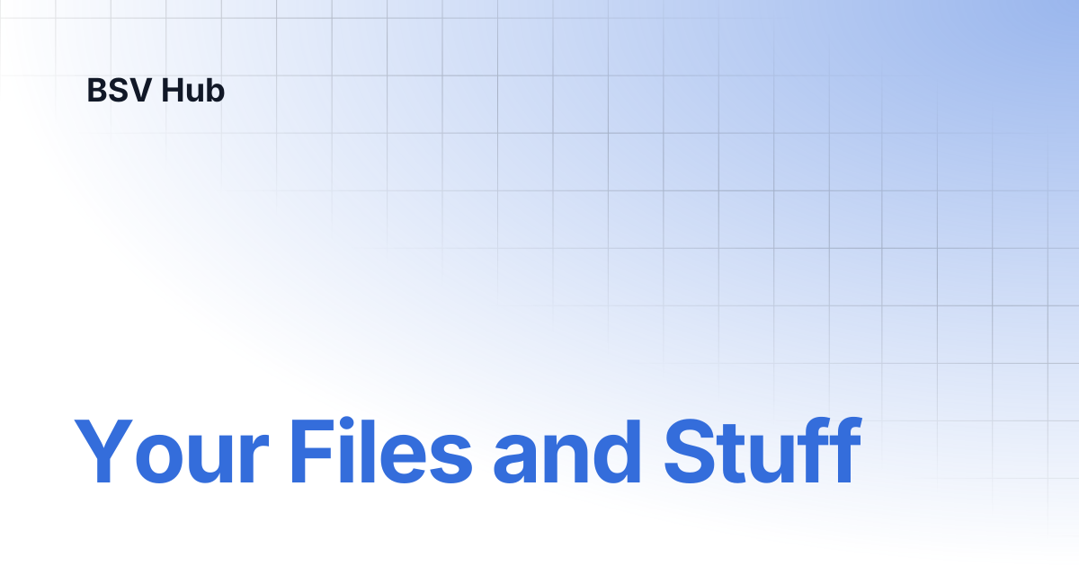 Your Files and Stuff | Demos and Onboarding's | BSV Hub